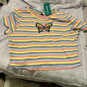 SHEINPlus-Striped-Butterfly-Print-Striped-Print-Tee